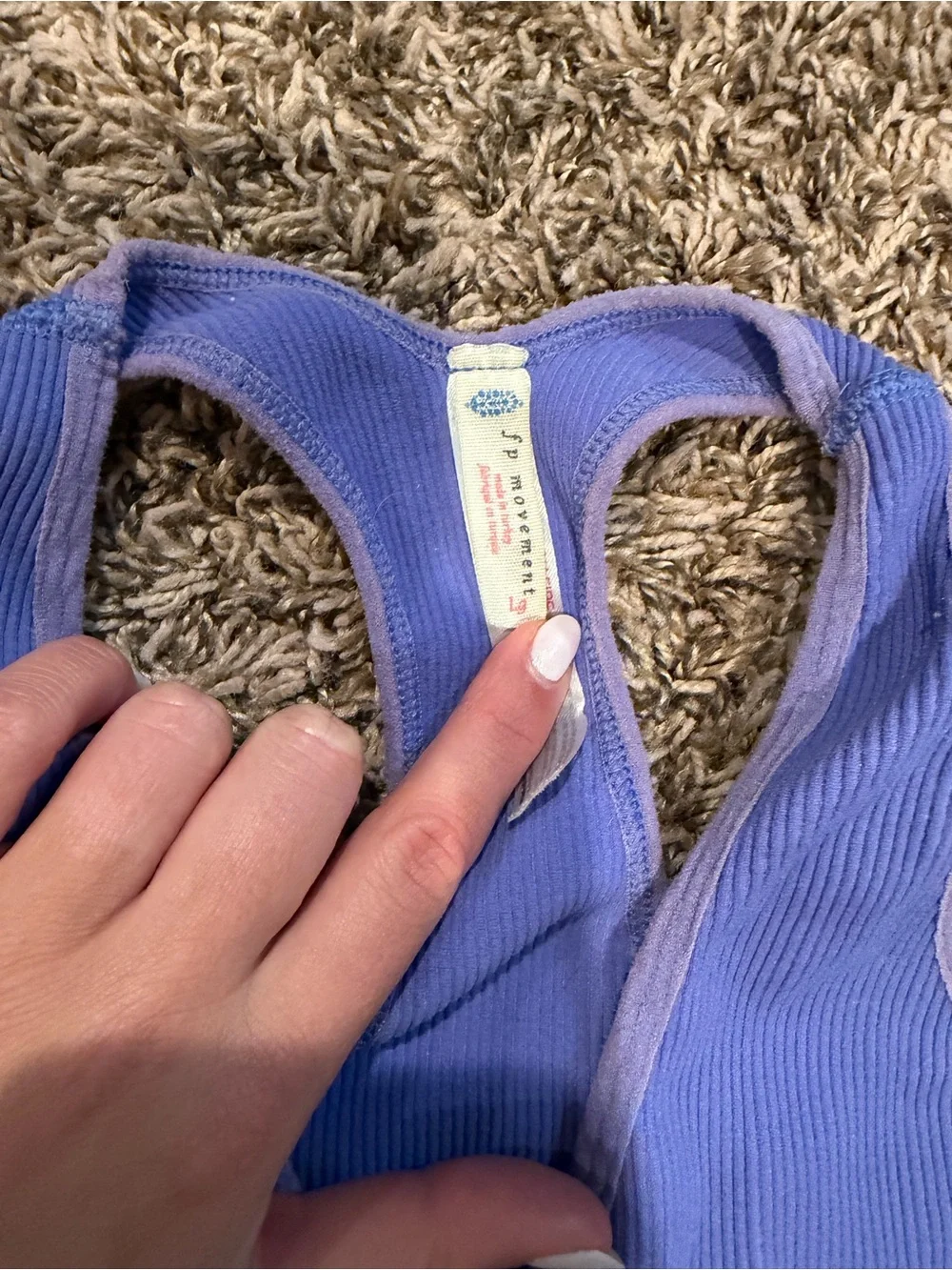 FP Movement by Free People Ribbed V-Neck Racerback Tank Top in Lavender Purple - Picture 3 of 3